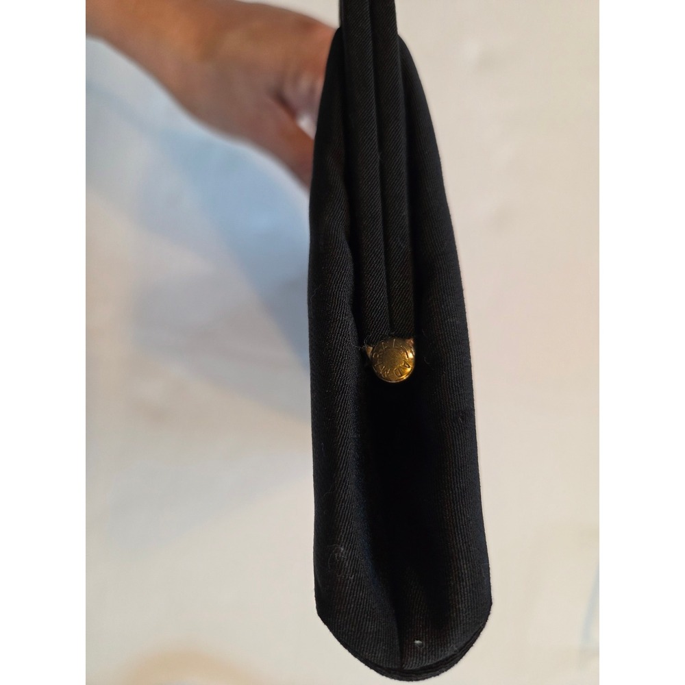 Admiral Vintage Black Bow Evening Clutch Bag with Gold Chain Strap - Picture 10 of 11